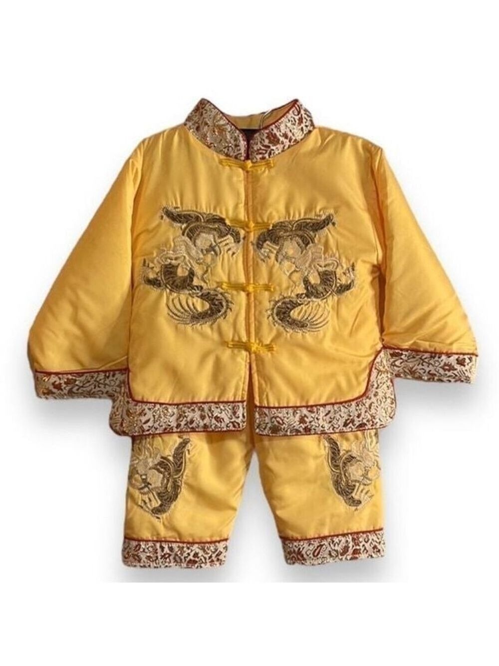 Asian Style Dragon Embroidery Tang Suit Traditional Festival New Years 10M - Picture 1 of 4